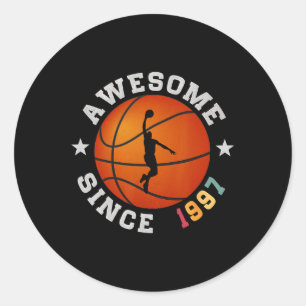 Birthday Sketll Player 28 Years Old Awesome Since Classic Round Sticker