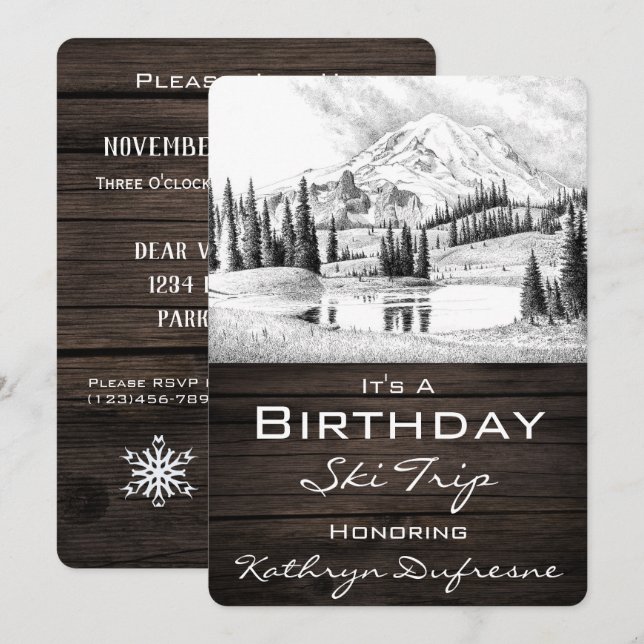 Birthday Ski Trip Invitation (Front/Back)