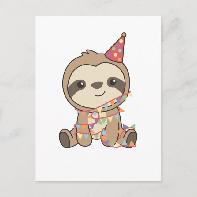 Birthday Sloth For Children A Birthday Holiday Pos Postcard (Front)