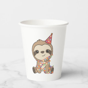 Birthday Sloth For Children A Birthday Paper Cups