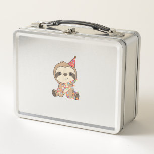 Birthday Sloth For Kids A Birthday Sloth T-Shirt Metal Lunch Box