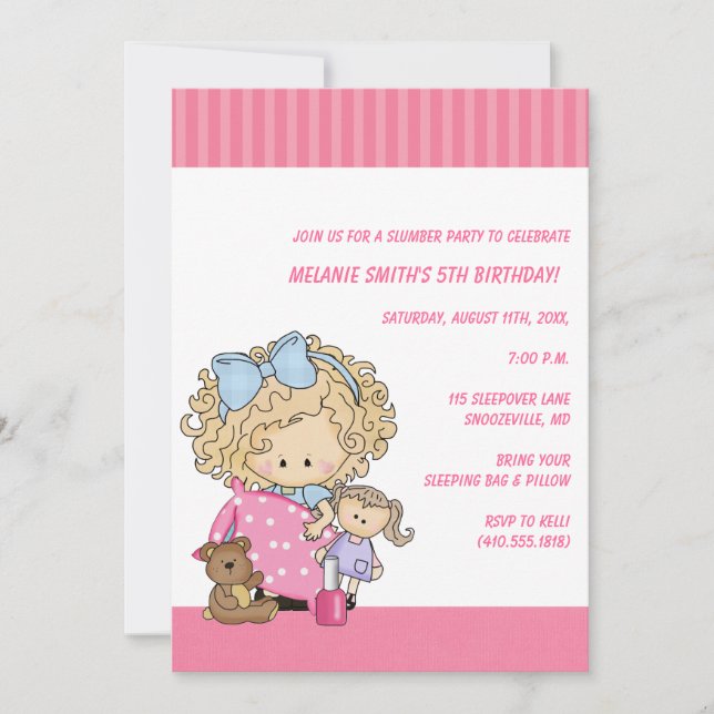 Birthday & Slumber Party Invitations (Front)