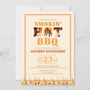 Birthday Smokin Hot BBQ Party Invitation