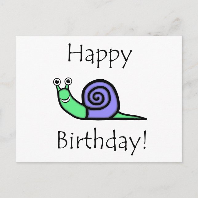 Birthday Snail Postcard (Front)