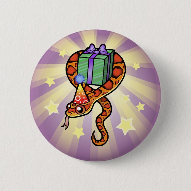 Birthday Snake 6 Cm Round Badge (Front)