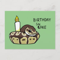 Birthday Snake Cute Ball Python Drawing Postcard