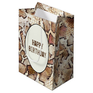 Birthday Snake Skin Print  Medium Gift Bag
