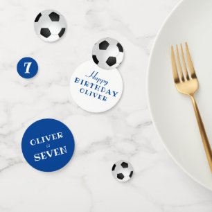 Birthday Soccer Ball Football Blue Birthday Party Confetti