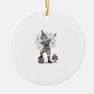 Birthday Soccer Boy Dab Vintage Engraving Shirt_1 Ceramic Tree Decoration