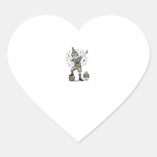 Birthday Soccer Boy Dab Vintage Engraving Shirt_1 Heart Sticker