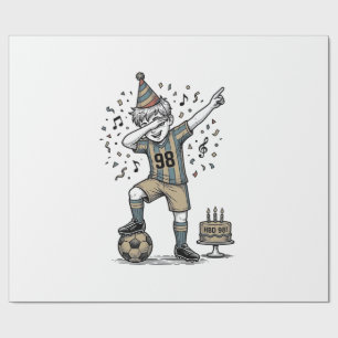Birthday Soccer Boy Dab Vintage Engraving Shirt_1 Wrapping Paper