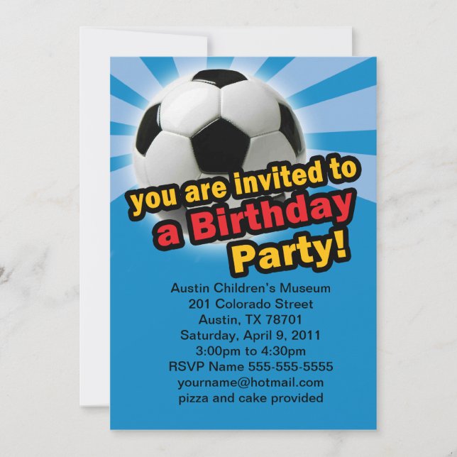 Birthday Soccer Invitation (Front)