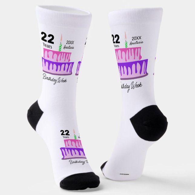 Birthday Socks design HAMbyWG (Angled)