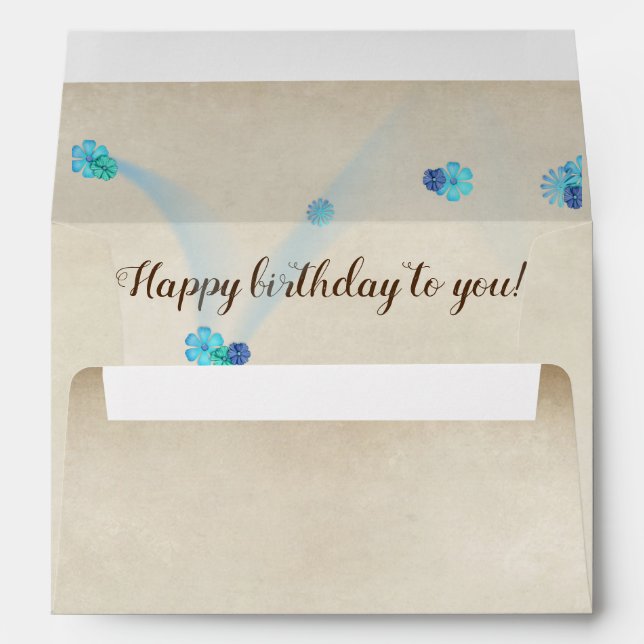 birthday soft sepia texture envelope (Back (Bottom))