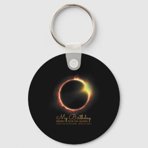 Birthday Solar Eclipse 2024 April 8 Total Eclipse Key Ring