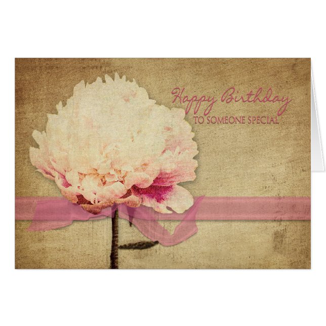 Birthday - Someone Special- Vintage Peony - Flower (Front Horizontal)
