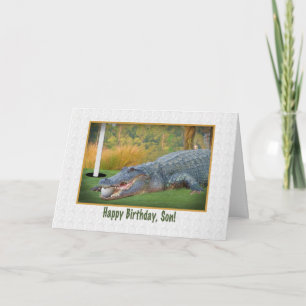 Birthday, Son, Golf, Alligator Card