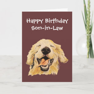 Birthday Son-in-Law Golden Retriever Dog Card