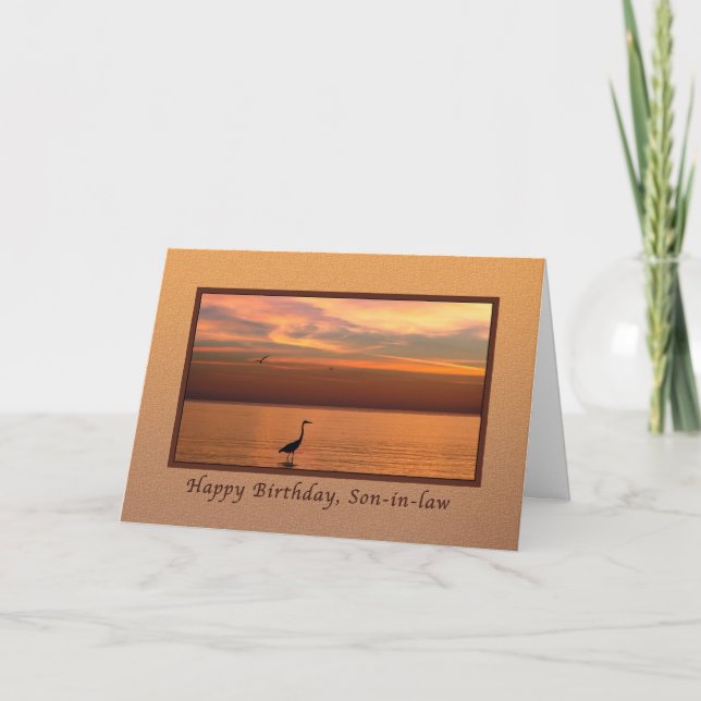 Birthday, Son-in-law, Ocean View at Sunset Card (Front)