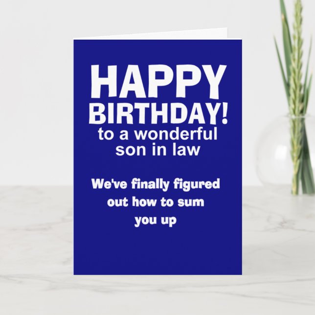 birthday son in law thank you card (Front)