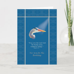 Birthday, Son, Religious, Great Blue Heron Bird Card