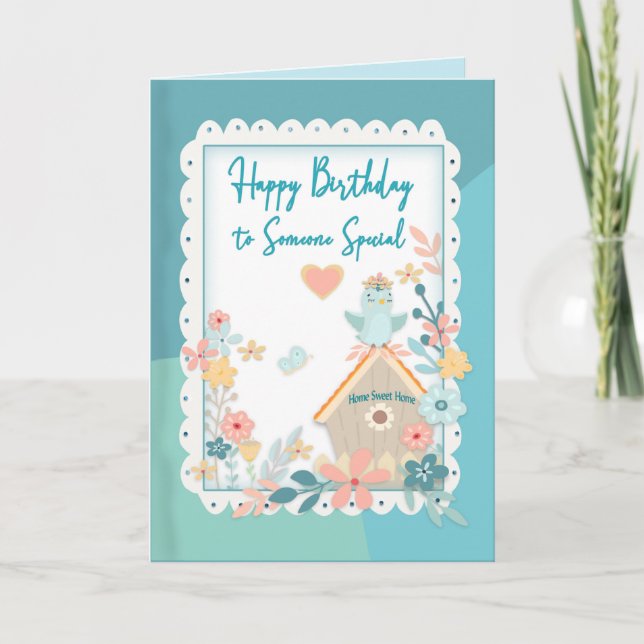 Birthday, Special,Watercolor Birds & Flowers Card (Front)