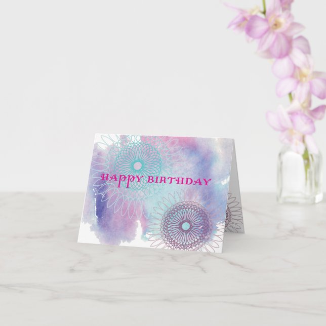 Birthday Spirals Card (Orchid)