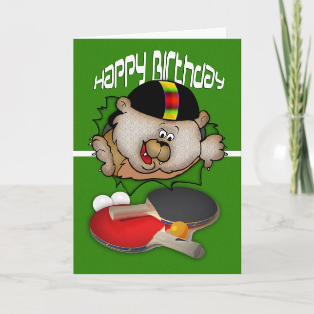 Birthday sport Ping Pong Table Tennis Card (Front)