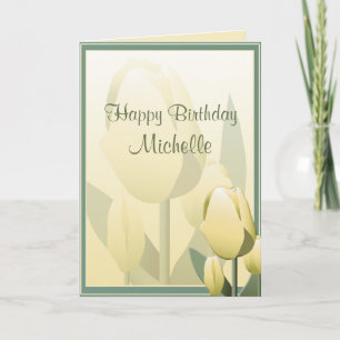 Birthday Spring Tulips Yellow Happy Birthday Card