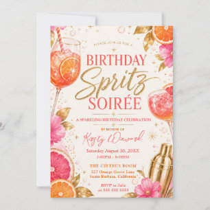 Birthday Spritz Soirée Citrus Cocktail Party Invitation