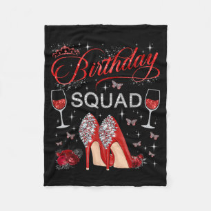 Birthday Squad Butterflies High Heels Diva Squad Fleece Blanket