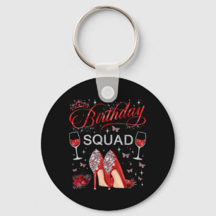 Birthday Squad Butterflies High Heels Diva Squad Key Ring