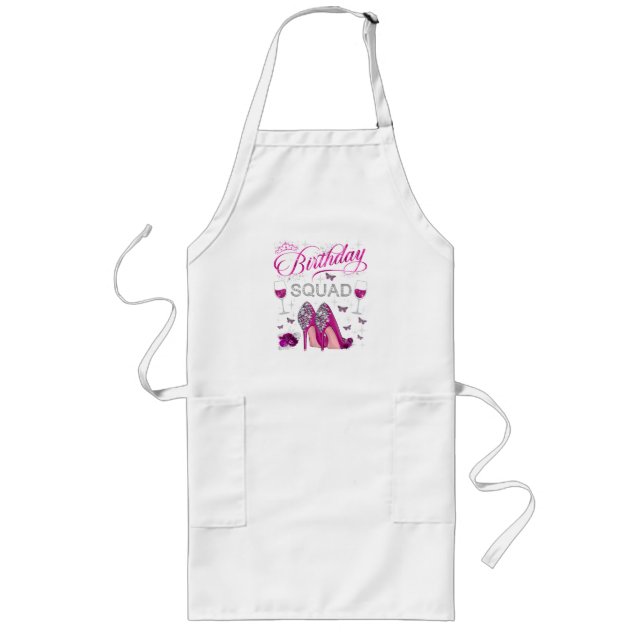 Birthday Squad Butterflies Long Apron (Front)