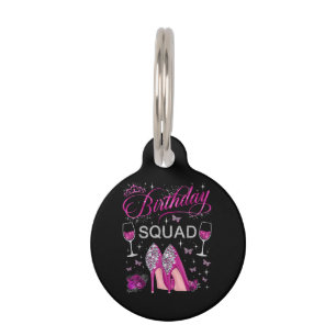 Birthday Squad Butterflies Pet Tag