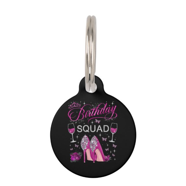 Birthday Squad Butterflies Pet Tag (Front)