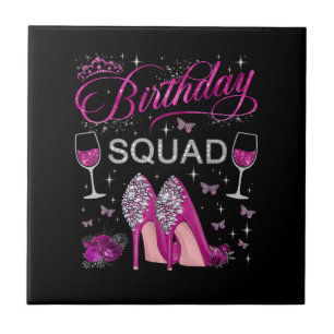 Birthday Squad Butterflies Tile