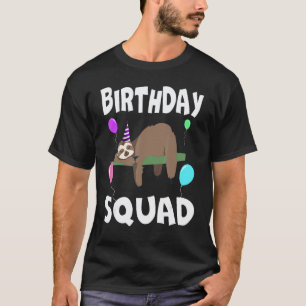 Birthday Squad Cute Sloth Bday Team Men Women Kids T-Shirt