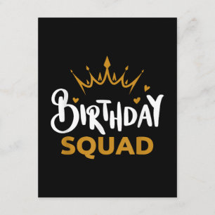 Birthday Squad Party Matching Family Group Funny B Enclosure Card