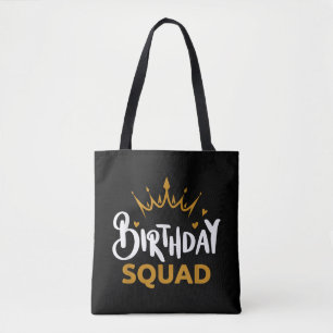 Birthday Squad Party Matching Family Group Funny B Tote Bag