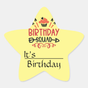 Birthday Squad Planner  Star Sticker