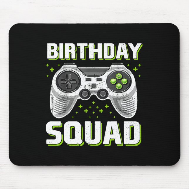 Birthday Squad Video Game Controller For Gamer Boy Mouse Mat (Front)
