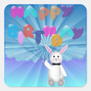 birthday square sticker