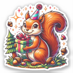 Birthday Squirrel Cute Cartoon