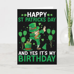 Birthday St Patrick's Day Boys Dabbing Leprechaun  Card