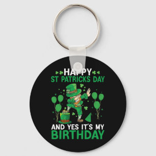 Birthday St Patrick's Day Boys Dabbing Leprechaun Key Ring