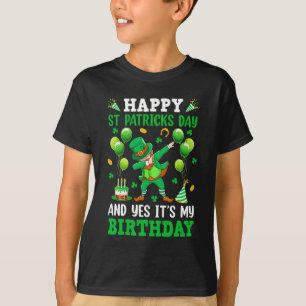 Birthday St Patrick's Day Boys Dabbing Leprechaun T-Shirt