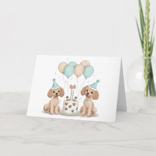 Birthday Standard Poodle Dogs Card