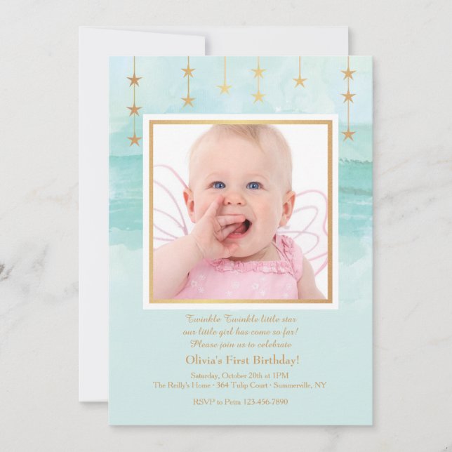 Birthday Star Photo Invitation (Front)