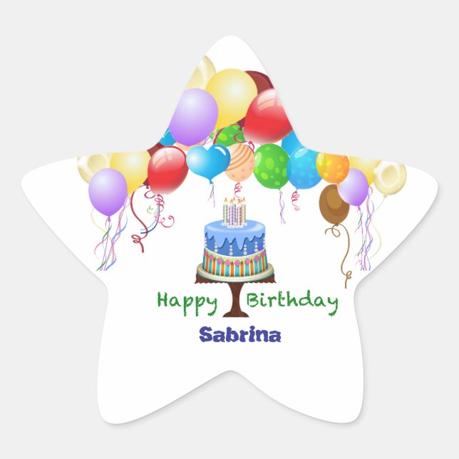 birthday Star sticker& Label (Front)