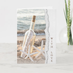 Birthday Starfish with Message in a Bottle Card